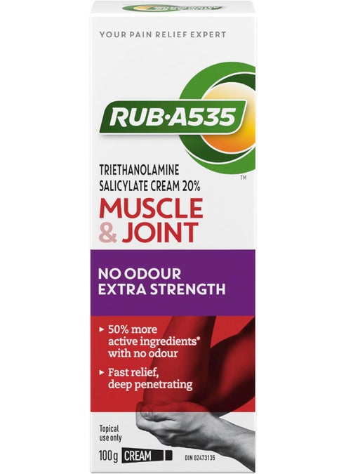 RUB A535 ULTRA STRENGTH NO ODOUR CREAM For Deep Penetrating Relief of Muscle, Joint & Arthritic Pain 100 g 