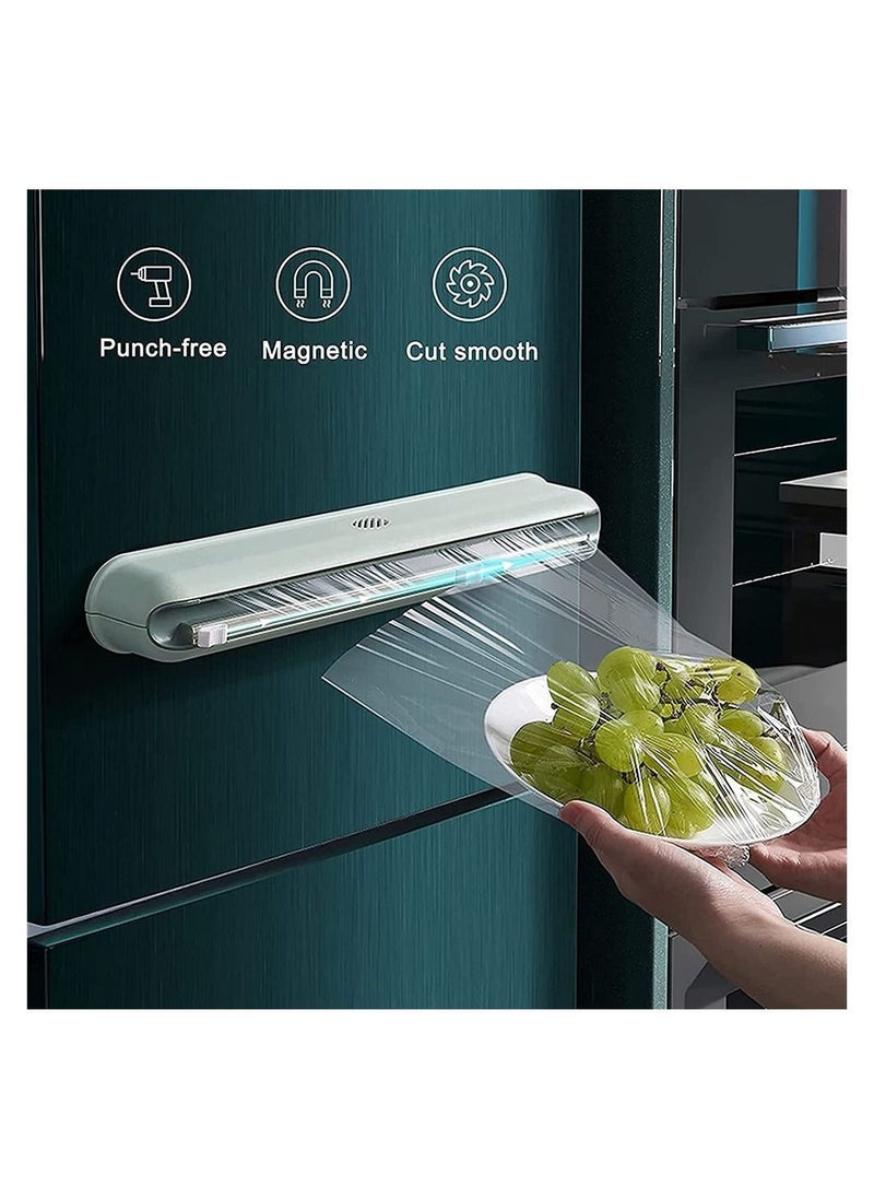 Y&D Plastic Wrap Dispenser with Cutter, DMG Reusable Cling Film Dispenser, Slide Smoothly Cutting, Sturdy Food of BPA Free  - Image 1