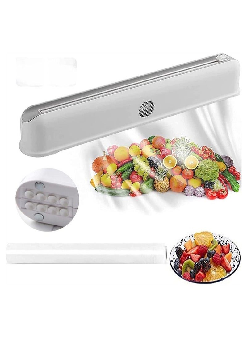 Y&D Plastic Wrap Dispenser with Cutter, DMG Reusable Cling Film Dispenser, Slide Smoothly Cutting, Sturdy Food of BPA Free  - Image 2