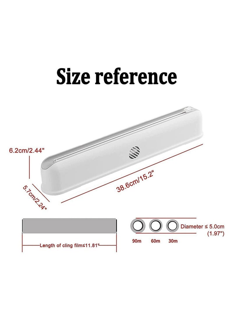 Y&D Plastic Wrap Dispenser with Cutter, DMG Reusable Cling Film Dispenser, Slide Smoothly Cutting, Sturdy Food of BPA Free  - Image 4