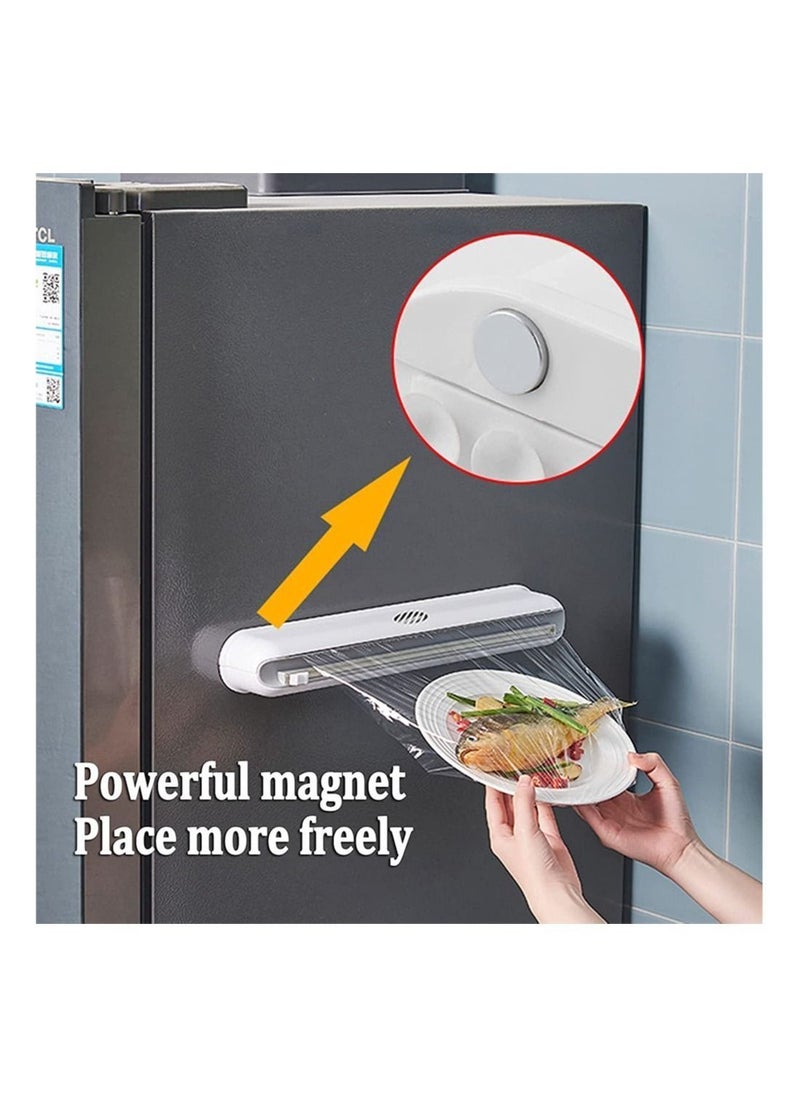 Y&D Plastic Wrap Dispenser with Cutter, DMG Reusable Cling Film Dispenser, Slide Smoothly Cutting, Sturdy Food of BPA Free  - Image 3