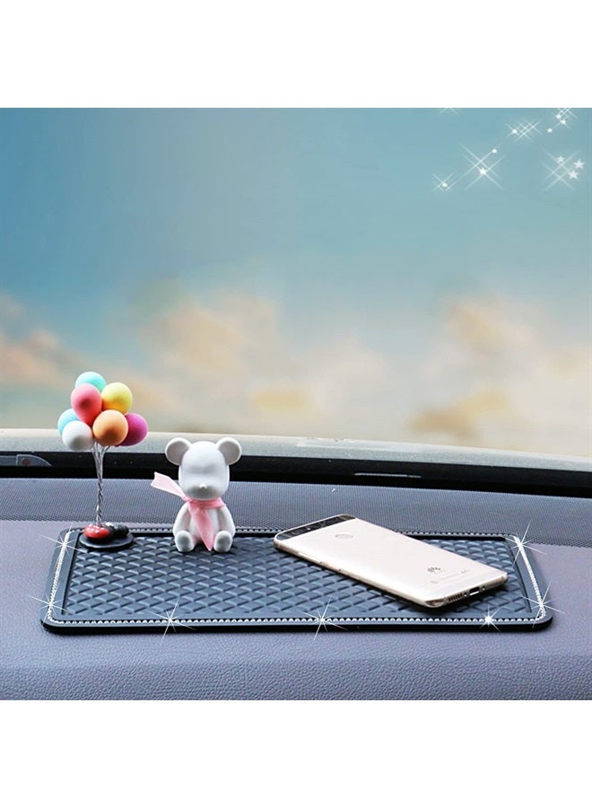 DBlosp Anti-Slip Car Dash Grip Pad for Cell Phone, Keychains, Sun Glasses,Stand,New Handmade Crystal Rhinestone Mat for Navigation Cell Phone 11.5 x 6 inch (Black) - Image 4