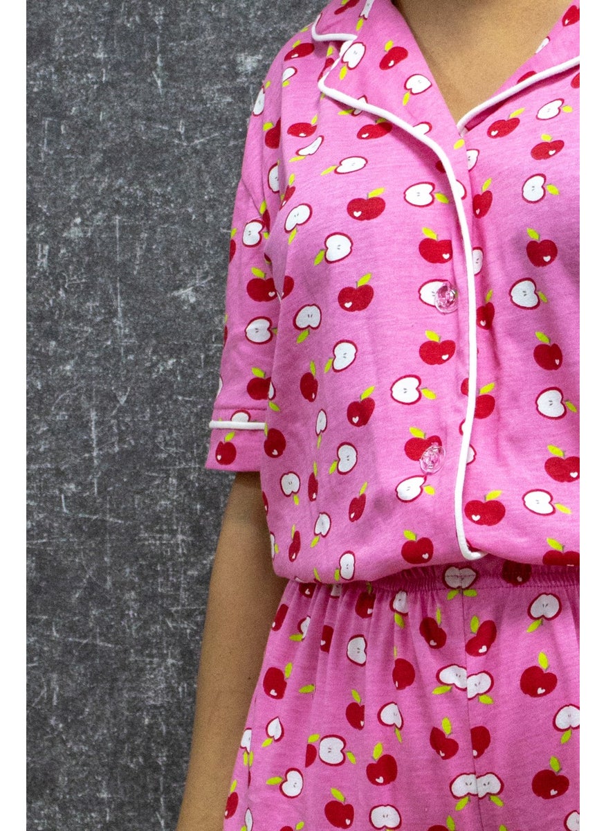 class Cotton Printed Buttoned Pajama Set  - Image 2