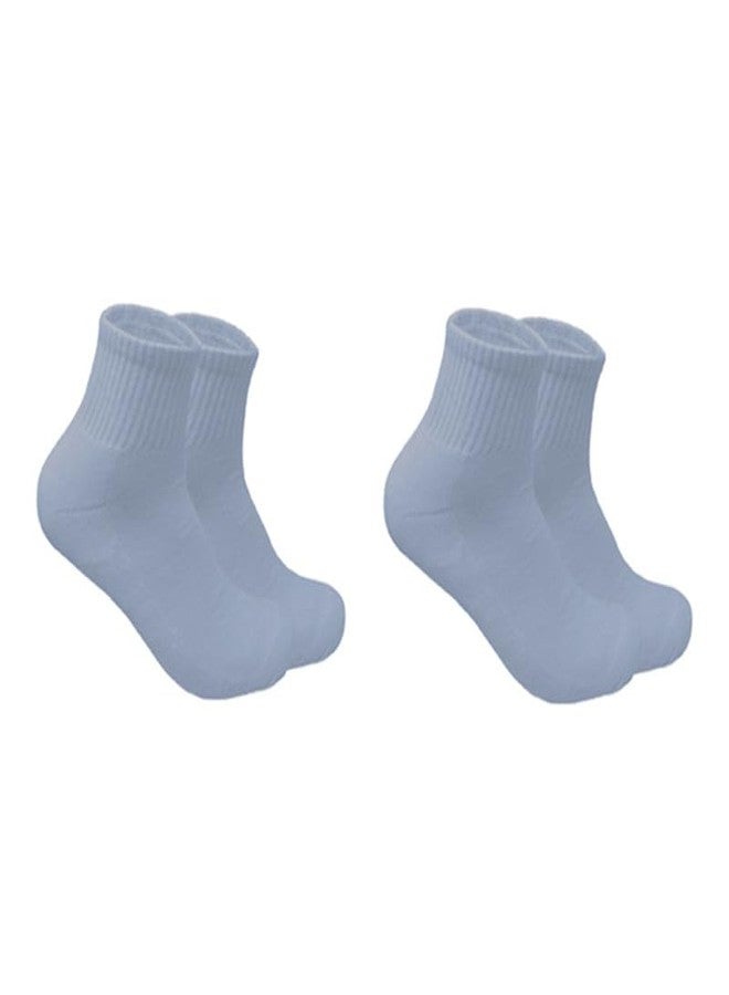 MUKHAKSH (Pack of 2 Pairs = 4 School Socks Boys Winter Woolen Warm Solid Grey Ankle School Socks - Image 1