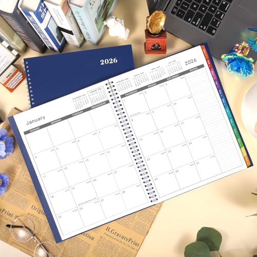 Artfan 2026 Monthly Planner/Calendar - 2026 Planner, JAN 2026 - DEC 2026, 9" x 11" Monthly Planners 2026, 2026 Calendar Planner with Spiral Binding + Tabs + Back Pocket + Notes Pages - Image 2