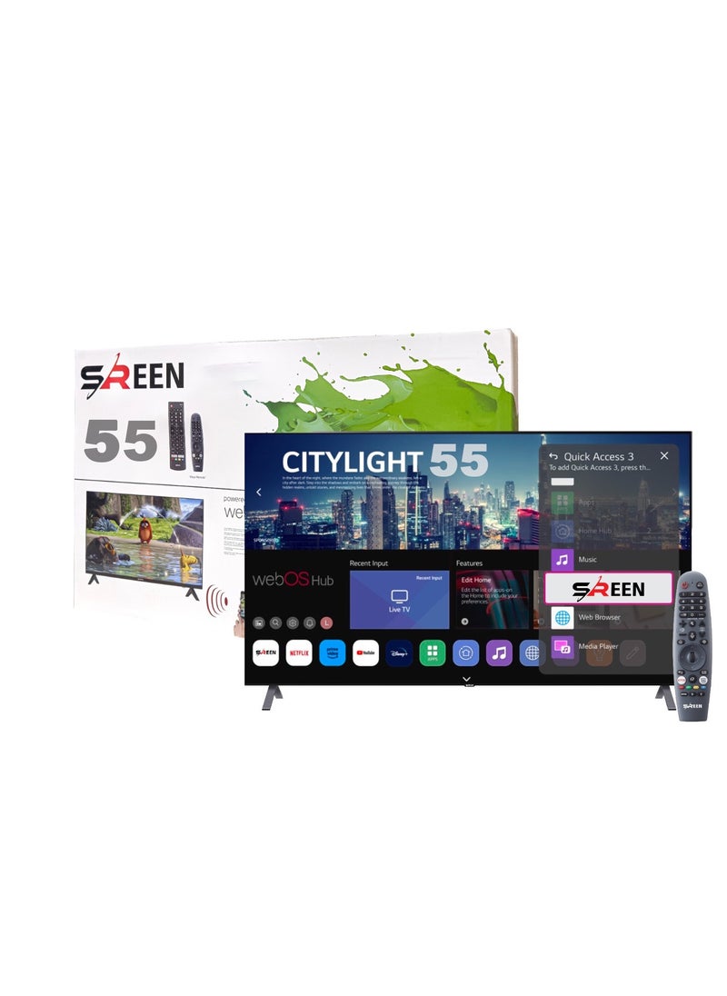 سرين شاشة تلفزيون سرين 55بوصه بدون إطار , وضوح فائق الجودة 4K- نظام ويب او اسWEB OS مع  ريموت ماجيك  - Image 5