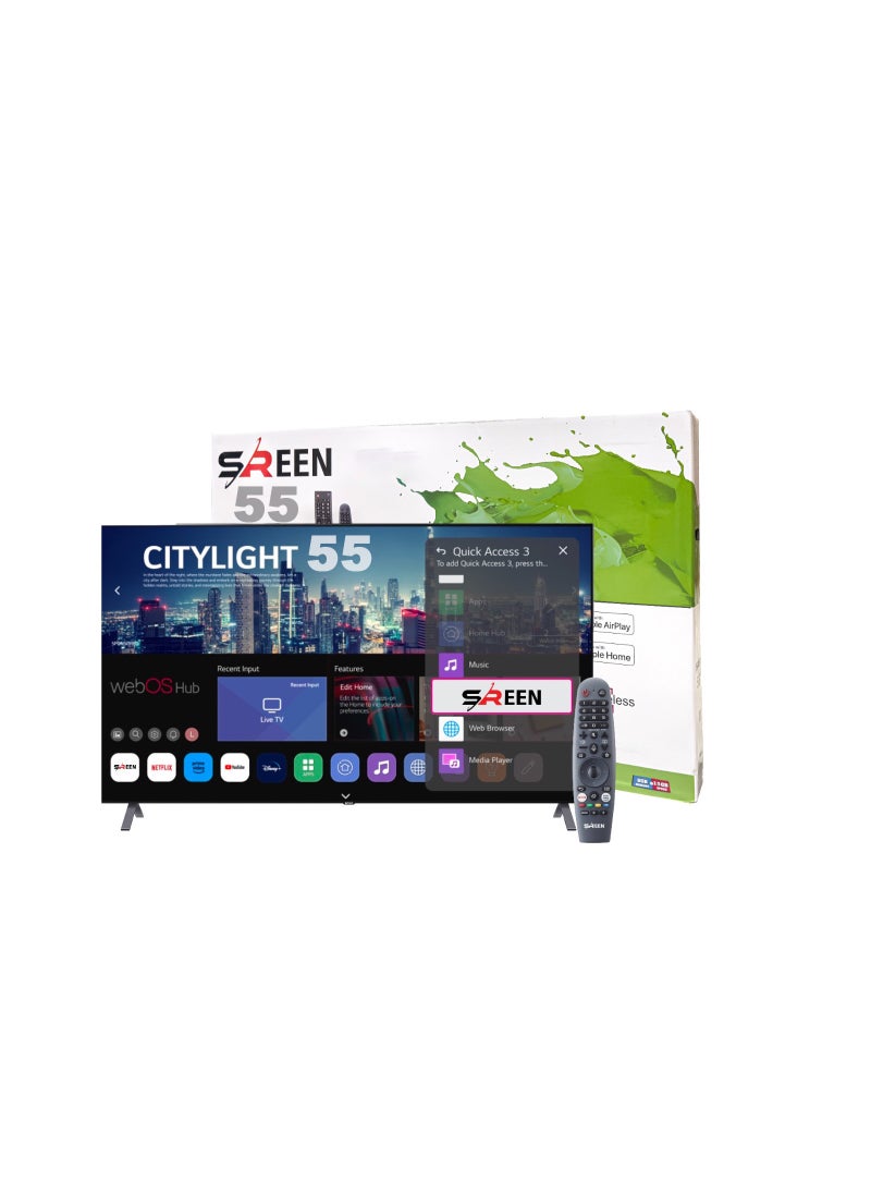 سرين شاشة تلفزيون سرين 55بوصه بدون إطار , وضوح فائق الجودة 4K- نظام ويب او اسWEB OS مع  ريموت ماجيك  - Image 2