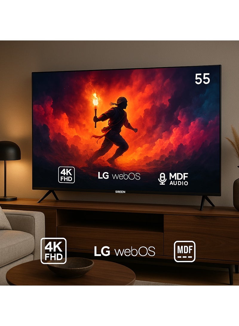 سرين شاشة تلفزيون سرين 55بوصه بدون إطار , وضوح فائق الجودة 4K- نظام ويب او اسWEB OS مع  ريموت ماجيك - Image 3