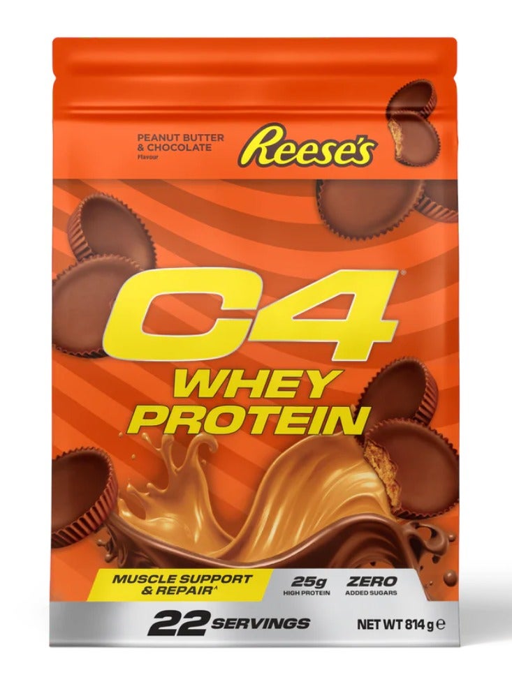 Cellucor C4 Whey Protein Powder – Chocolate Peanut Butter Flavor, 25 g Protein per Serving, Zero Added Sugar – Sports Nutrition, Muscle Recovery