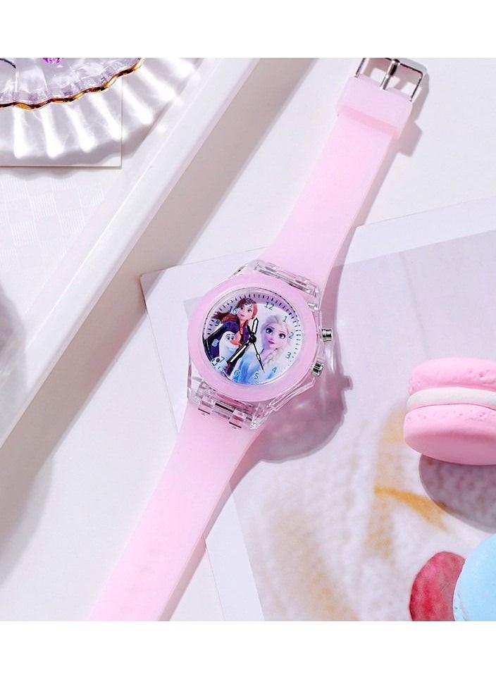 Sharpdo - LED Ccartoon Ice and Snow Children's Watch Colorful Luminous Soft Silicone Belt Electronic Watch Men And Women Luminous Children Cute Cartoon Colorful Lights Watch - Image 1
