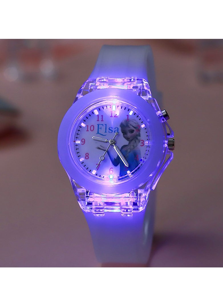 Sharpdo - LED Ccartoon Ice and Snow Children's Watch Colorful Luminous Soft Silicone Belt Electronic Watch Men And Women Luminous Children Cute Cartoon Colorful Lights Watch - Image 1