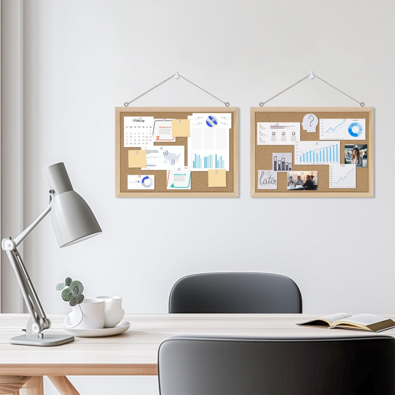 DAHAPYBOO Cork Board Bulletin Board,11x15 Cork Board for Office with Pin Oak Wood Boards,Hanging Corkboards for Office Home School Message Board or Vision Board Decoration. - Image 5