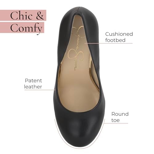 Jessica Simpson Women's Calie Platform, Black Sleek, 6.5 - Image 3