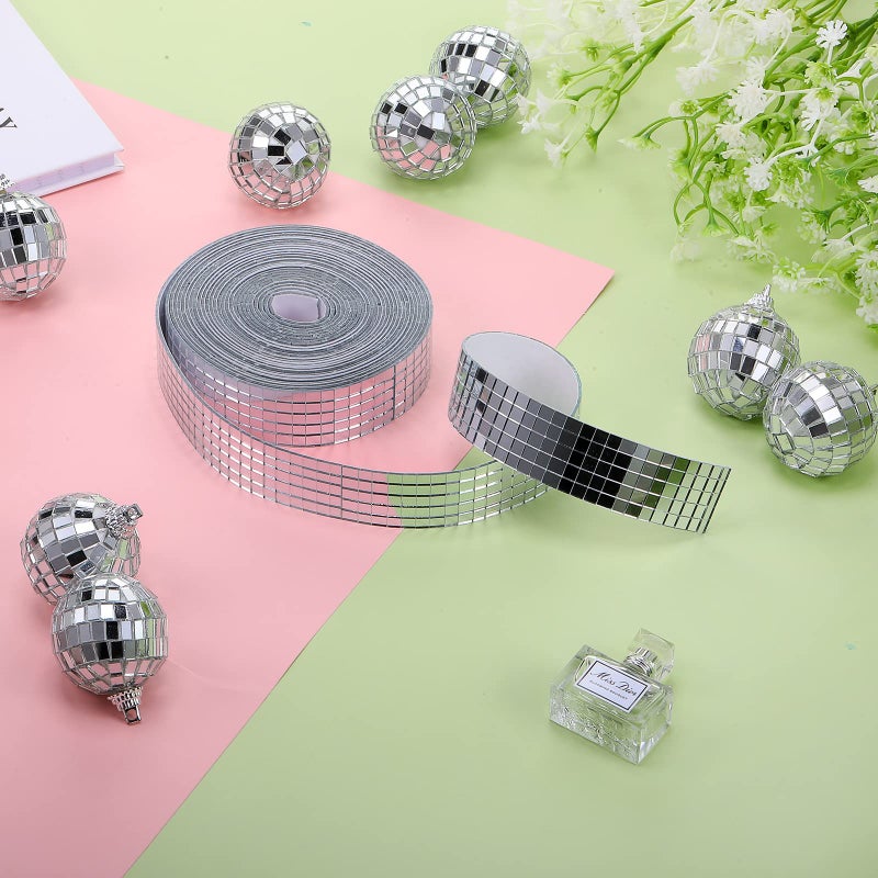 SATINIOR 5000 Pcs Disco Ball Tiles Self Adhesive Mirror Tiles 5 x 5 mm Square Mosaic Glass Stickers Silver Mirror Stickers for DIY Craft Home New Year Party Decor - Image 4