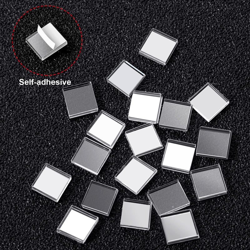 SATINIOR 5000 Pcs Disco Ball Tiles Self Adhesive Mirror Tiles 5 x 5 mm Square Mosaic Glass Stickers Silver Mirror Stickers for DIY Craft Home New Year Party Decor - Image 3