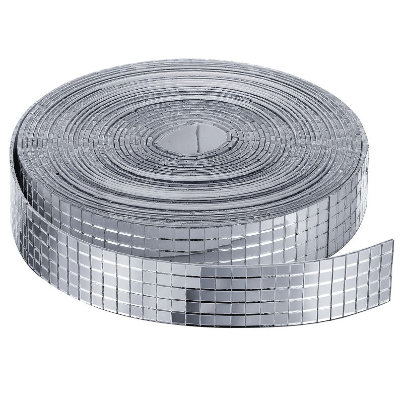 SATINIOR 5000 Pcs Disco Ball Tiles Self Adhesive Mirror Tiles 5 x 5 mm Square Mosaic Glass Stickers Silver Mirror Stickers for DIY Craft Home New Year Party Decor - Image 1