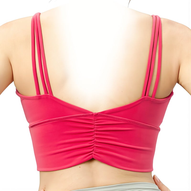 Sports Bra Women Hot Pink S Ultra Light Portable For Travel Gym Studio Easy Pack - Image 2