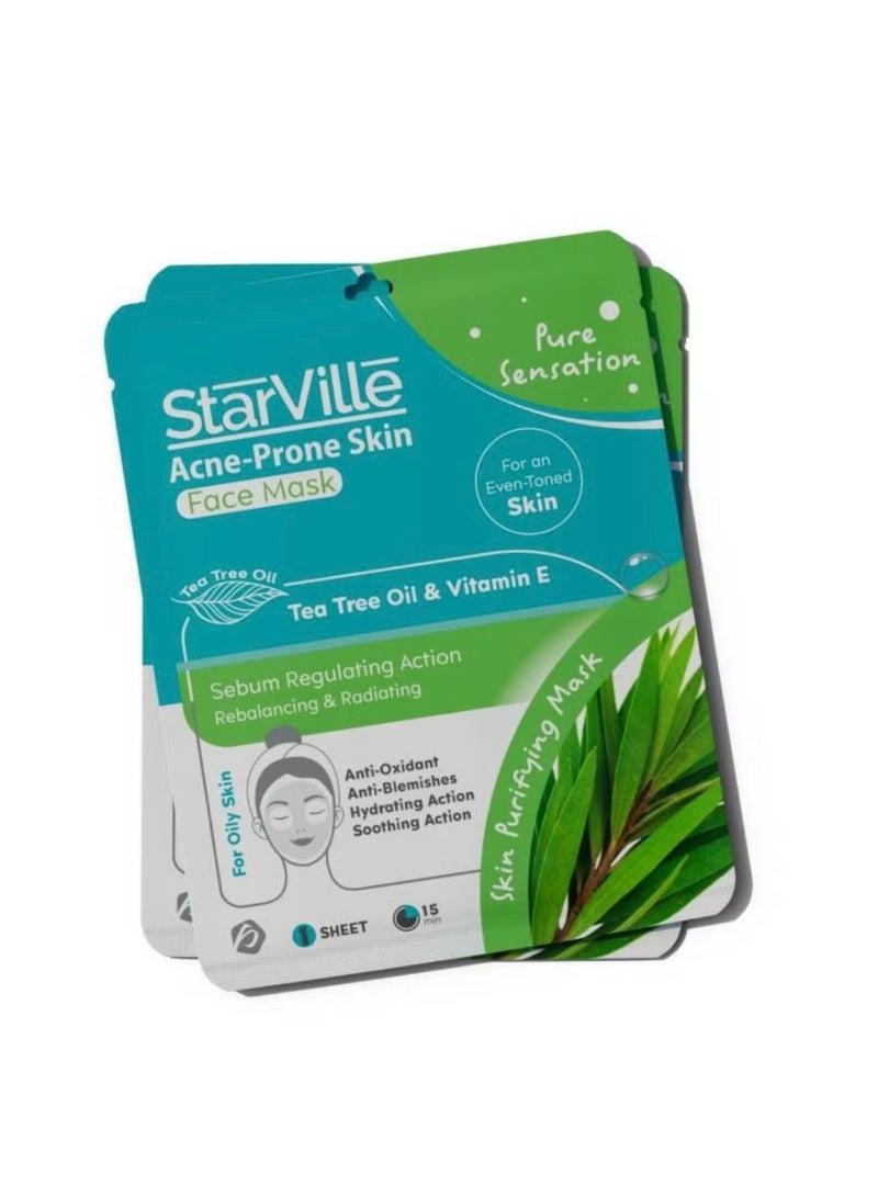 4 Sheet StarVille Acne-prone Skin Face Mask