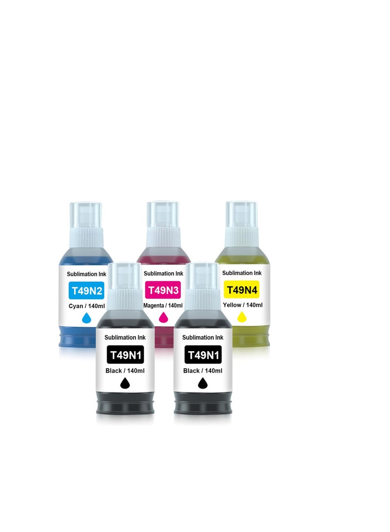 Terabyte حبر ت49ن بديل لحبر ت49ن1 ت49ن2 ت49ن3 ت49ن4 مجموعة زجاجات الحبر لطابعة SC-F100 و SC-F500 و SC-F501 (5 عبوات) - Image 1