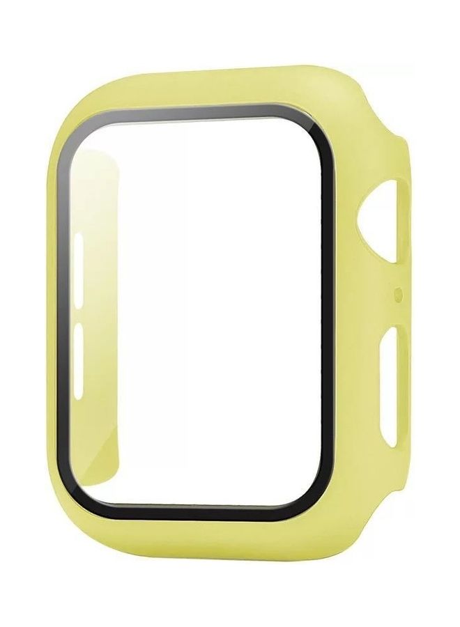 NIBEMINENT Suitable PC Protective Case Toughened Film 2-in-1 Anti Fall 38MM For Apple Watch Yellow - Image 1
