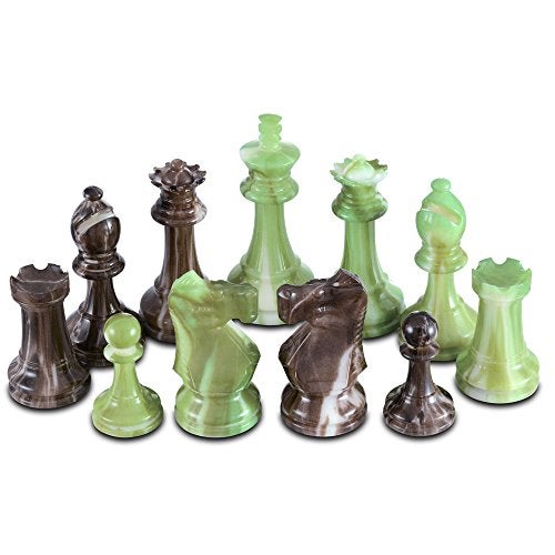 Best Chess Set Zeus High Polymer Heavy Weighted Chess Pieces with 375 Inch King and Extra Queens Pieces Only No Board - Image 1