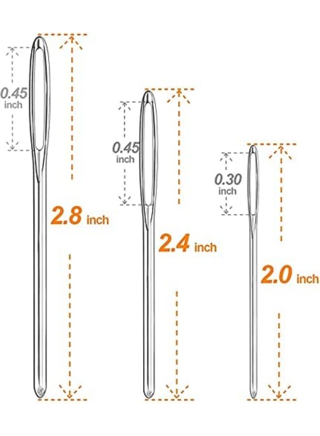 Generic Large Eye Blunt Sewing Needles, Sewing Sharp Needles, Quality Stainless Steel Yarn Knitting Needles, Embroidery Needles for Brocade, Crafting Knitting Weaving Stringing Needles (Silver - 12 Pieces) - Image 2