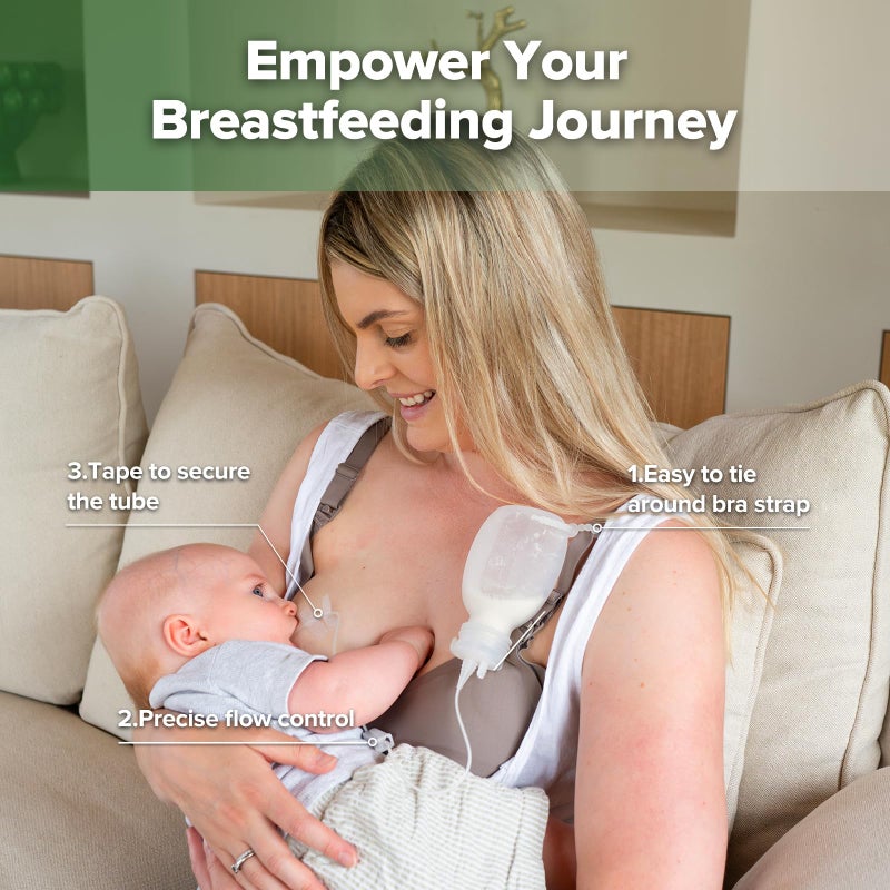 haakaa Supplemental Feeding Tube & Pouch Set,Baby Supplemental Nursing System,SNS Breastfeeding System,Food Grade Silicone - Image 3