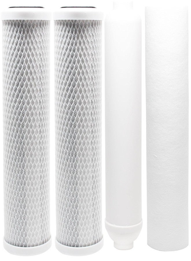 CFS - 4 Pack Replacement Water Filter Kit Includes Carbon Block, Polypropylene Sediment, & Inline Cartridges Compatible with Proline Plus RO System Models - Removes Bad Taste & Odor - White - Image 1