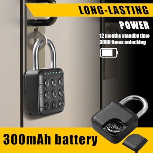 DELSWIN Combination Lock for Locker - 6-Digit Combo Lock Waterproof Smart Padlock for School Gym Lockers, Gates, Fence and Storage Unit (Black) - Image 3