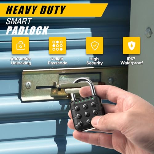 DELSWIN Combination Lock for Locker - 6-Digit Combo Lock Waterproof Smart Padlock for School Gym Lockers, Gates, Fence and Storage Unit (Black) - Image 2