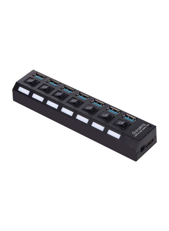 NIBEMINENT 7-Port USB Hub Black - Image 1