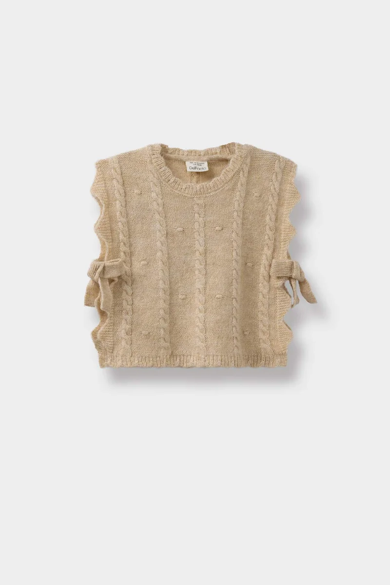 ديفاكتو Baby Girl Regular Fit Crew Neck Knit Vest