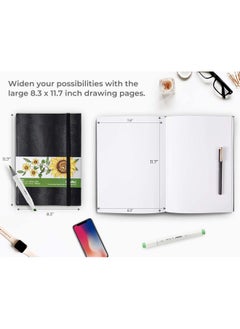 Ohuhu Ohuhu Sketch Book Drawing Book A4 200 Gsm Sketchbook Drawing Paper Art Book Drawing Pad/Notebook Sketch Book For Artist Markers Pencils Charcoal Pastels Great Gift Idea 78 Sheets/156 Pages,Oil Paint  - Image 3