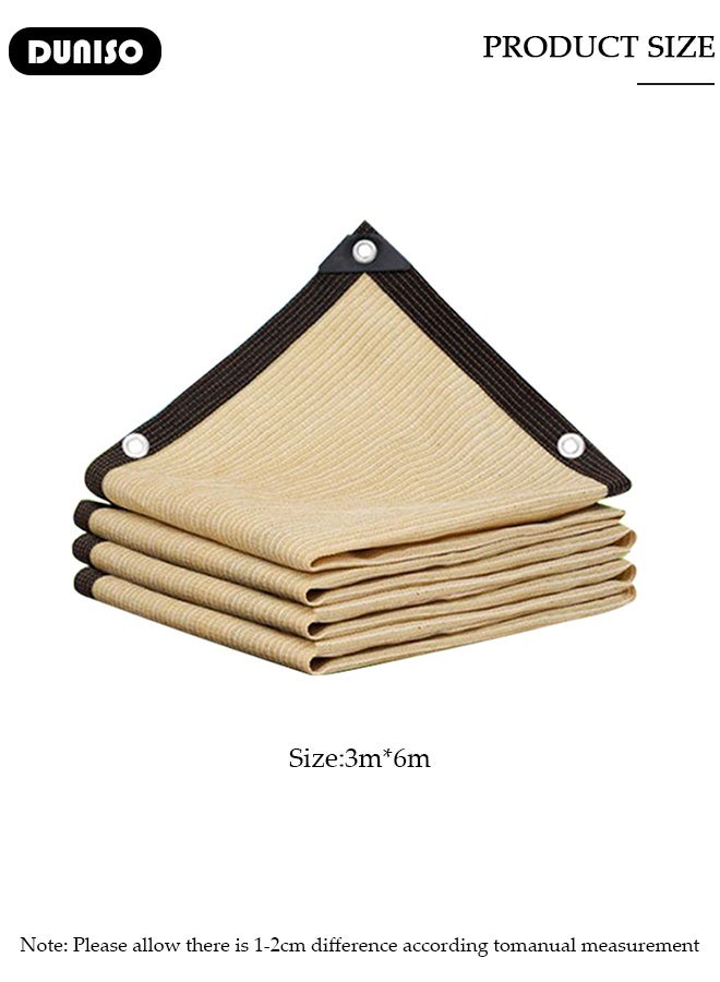 DUNISO Sun Shade Sail Outdoor Breathable Sunblock Net Weatherproof UV Protection Sunshade Net Sun Shade Cloths with Locking Ring for Balcony Courtyard Garden Lawn  - Image 3