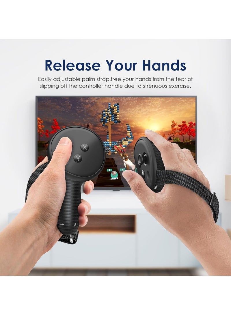 general Upgrade Controller Grip Cover Compatible with Meta Quest 3S/Quest 3 Accessories, Silicone Handle Cover with Battery Opening Cover, Quest 3S/Quest 3 Adjustable Knuckle Strap Protector - Image 5