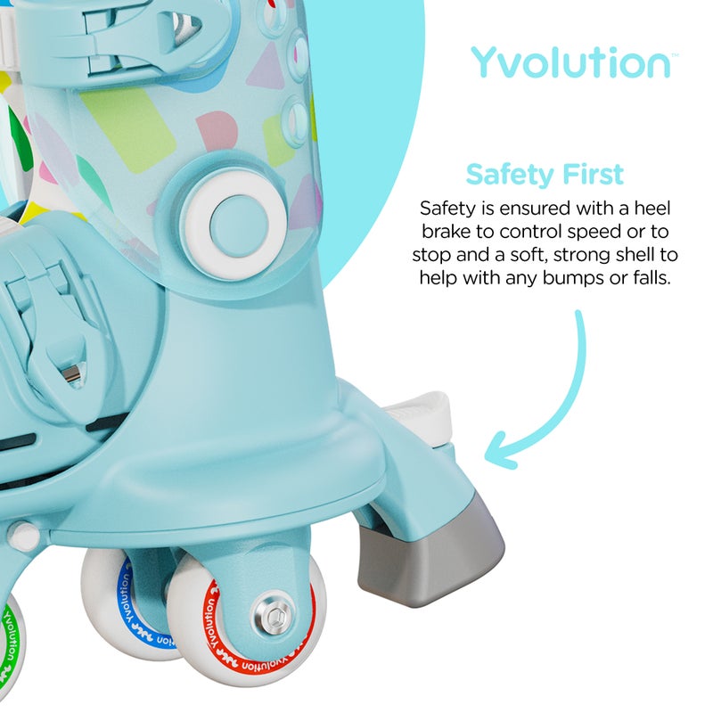 Yvolution Twista Kids Skates - 12J-3 |  2-in-1 Inline & Roller Skates, Grow With Me Sizing, Secure Buckle System, Smooth Wheels, Stable Beginner Skates for Boys & Girls - Image 3