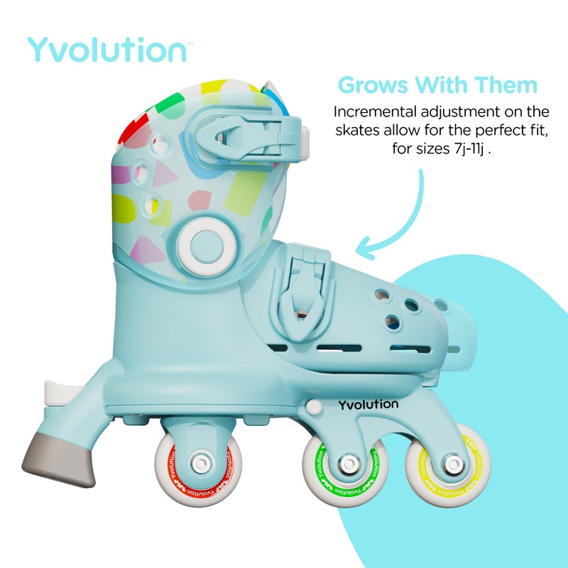 Yvolution Twista Kids Skates - 12J-3 |  2-in-1 Inline & Roller Skates, Grow With Me Sizing, Secure Buckle System, Smooth Wheels, Stable Beginner Skates for Boys & Girls - Image 2