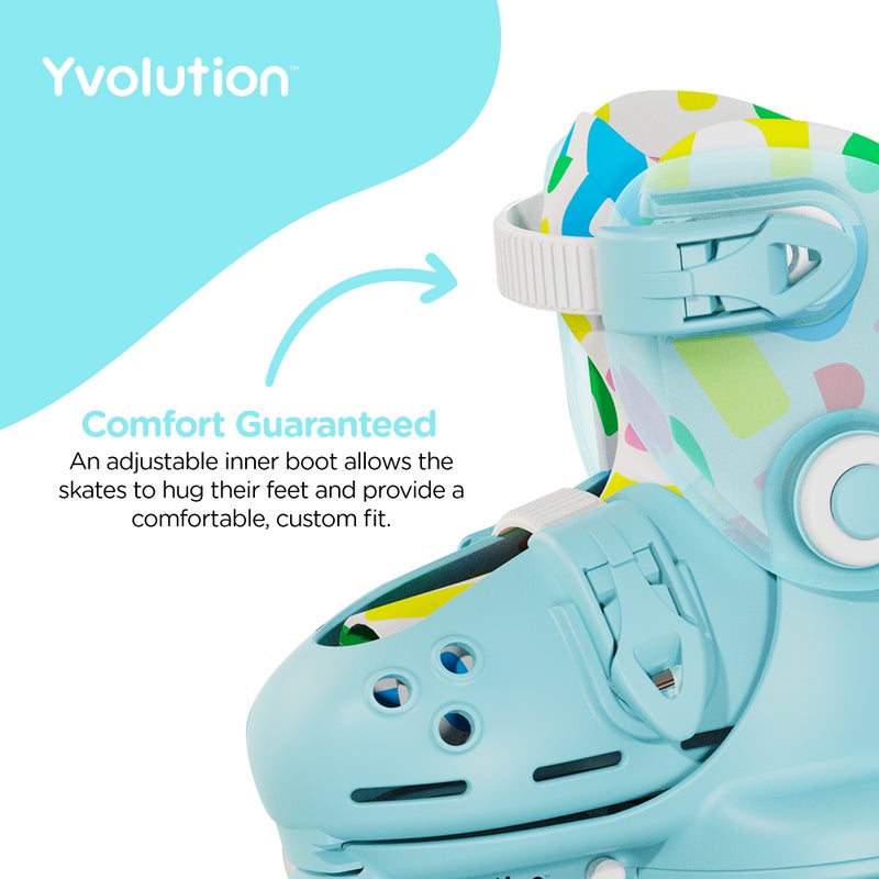 Yvolution Twista Kids Skates - 12J-3 |  2-in-1 Inline & Roller Skates, Grow With Me Sizing, Secure Buckle System, Smooth Wheels, Stable Beginner Skates for Boys & Girls - Image 1