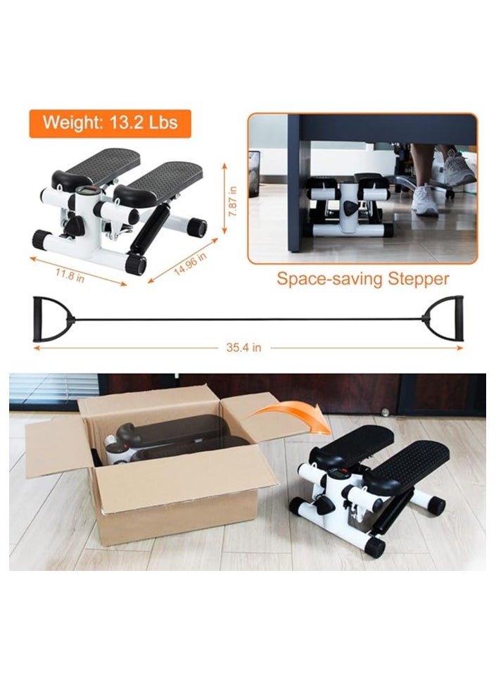 Generic - Hrelec Mini Stepper for Exercise, Stair Steppers for Exercise at Home, Step Fitness Machine with Resistance Band and Calories Count, Black - Image 1