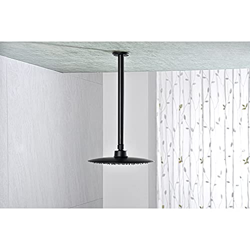 Anpean 12 Inch Shower Arm and Flange Matte Black, Ceiling Mounted Shower Arm for Rain Shower Head - Image 3