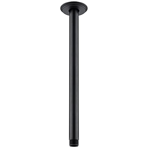 Anpean 12 Inch Shower Arm and Flange Matte Black, Ceiling Mounted Shower Arm for Rain Shower Head - Image 1