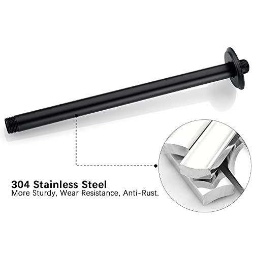 Anpean 12 Inch Shower Arm and Flange Matte Black, Ceiling Mounted Shower Arm for Rain Shower Head - Image 5
