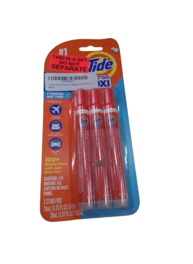 Tide Stain Remover for Clothes, Tide To Go Pen, Instant Spot Remover for Clothes, Travel & Pocket Size, 3 Ct