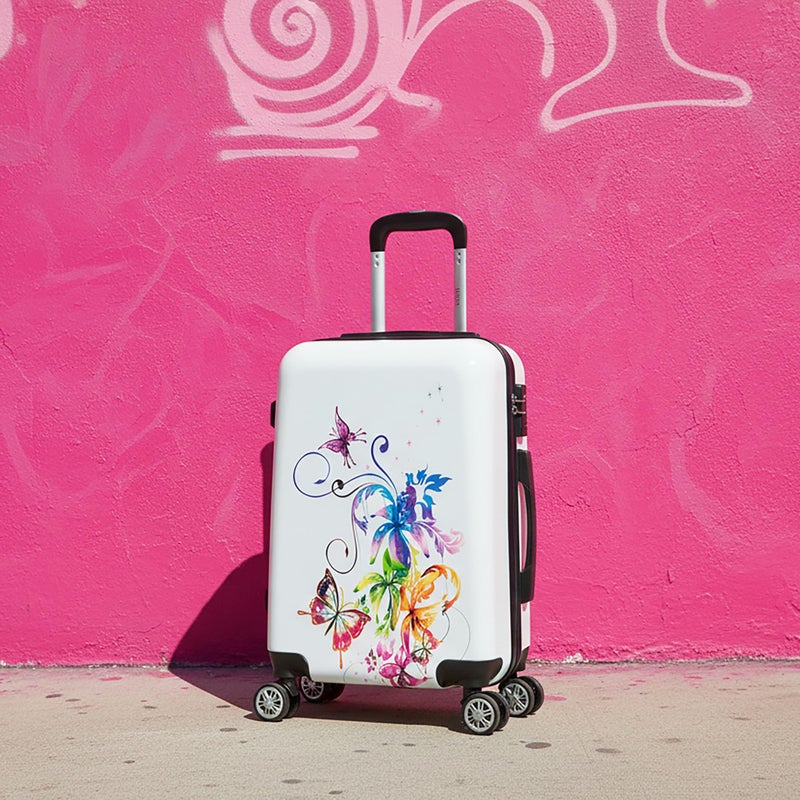 InUSA Fusion Print Luggage with Spinner Wheels | Durable Lightweight Hardside Suitcase | Travel Bag with Handle and Trolley | 20 Inch Carry-On Spinner Luggage - Image 2