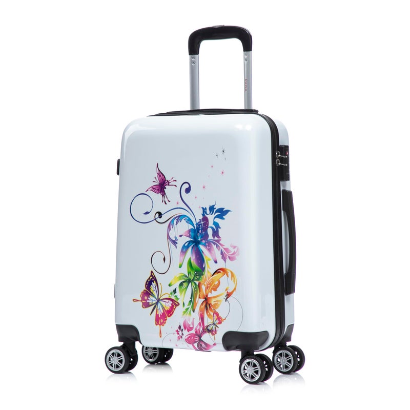 InUSA Fusion Print Luggage with Spinner Wheels | Durable Lightweight Hardside Suitcase | Travel Bag with Handle and Trolley | 20 Inch Carry-On Spinner Luggage - Image 1