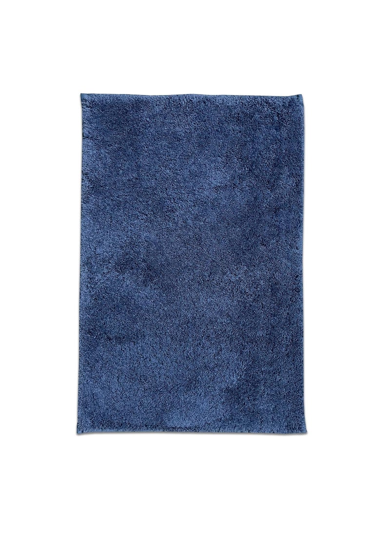 SPACES Exotica Drylon Anti Skid Stain Resistant Quick Dry Bath Mats Small (Solid, 40cmx60cm) - Dark Blue  - Image 2