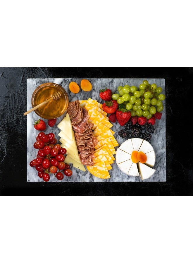 ebuns Marble Cutting Board for Kitchen, Serving, Pastry, Charcuterie, Cheese - 16” x 12” and 16” Marble Rolling Pin Combo - Nonslip Feet for Stability - Accessories For Bakers, Gift Home Decor ideas - Image 5