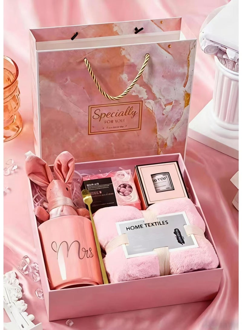 ChenDa Gifts Basket for Women - Birthday Gifts for Women, Pink Gift Basket Set, Unique Gift Ideas for Women, Gifts for Mom Sister Best Friend Wife Daughter, Coworker Teacher Nurse Gifts for Women - Image 1