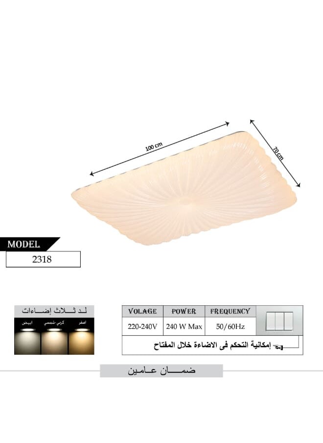 Best Power Modern LED Ceiling Light 2318 - 3 Lighting Levels, 240W Powerful Dimmable Fixture - Sleek Contemporary Design for Living Room, Dining Room & Bedroom  - Image 3
