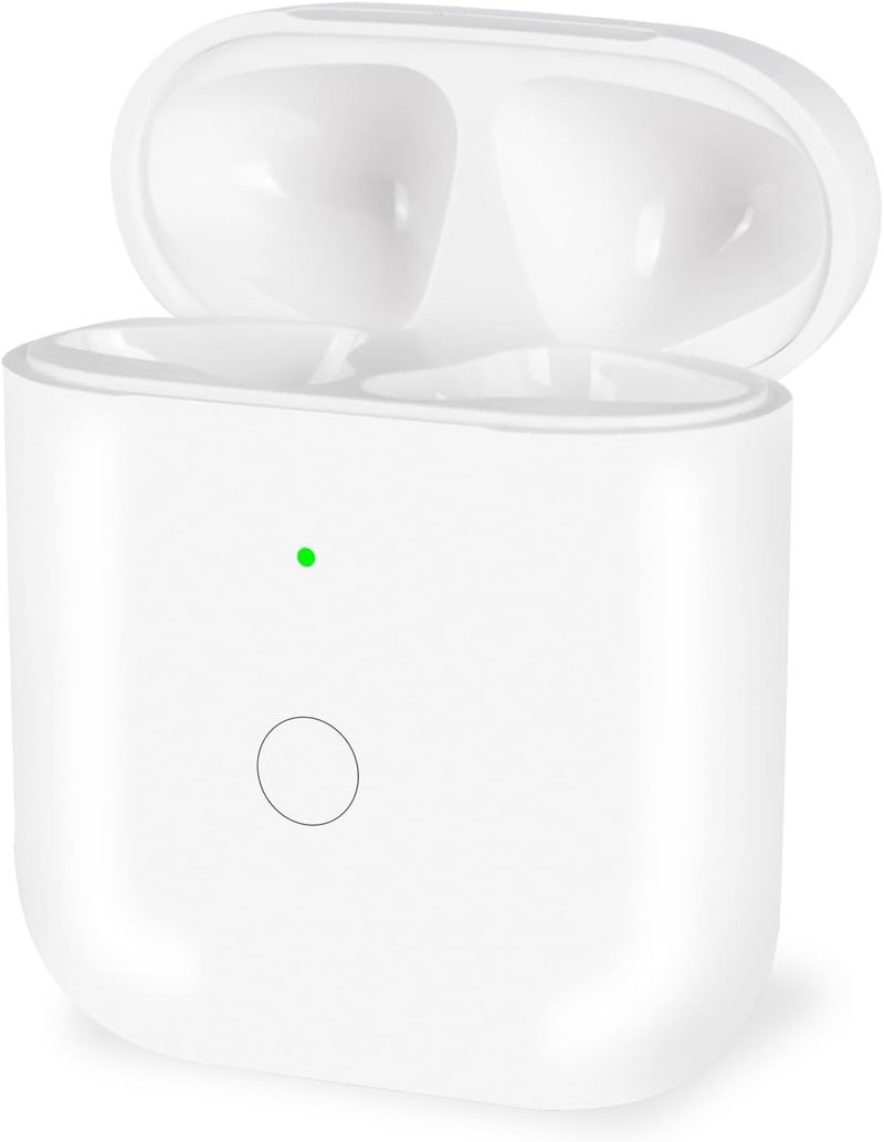 إكسفور حالة شحن لاسلكية متوافقة مع AirPods الجيل الأول والثاني، حالة شحن بديلة مزودة بزر توصيل عبر البلوتوث، بدون سماعات الأذن. - Image 1